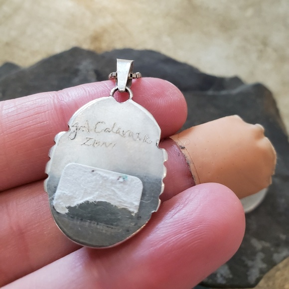 ❣SOLD❣ Zuni J. Calavaza Mudhead Pendant - Picture 2 of 7